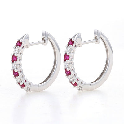 .45ctw Ruby & Diamond Earrings White Gold