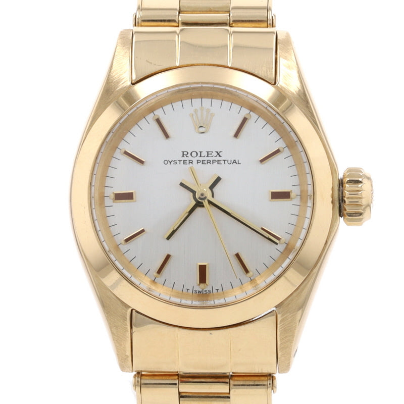 ROLEX Oyster Perpetual k18 金無垢6618 Rolex Oyster Perpetual Ladies Wristwatch 6618 Yellow Gold