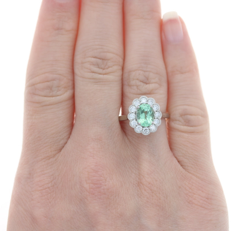 1.38ct Tourmaline & Diamond Ring White Gold