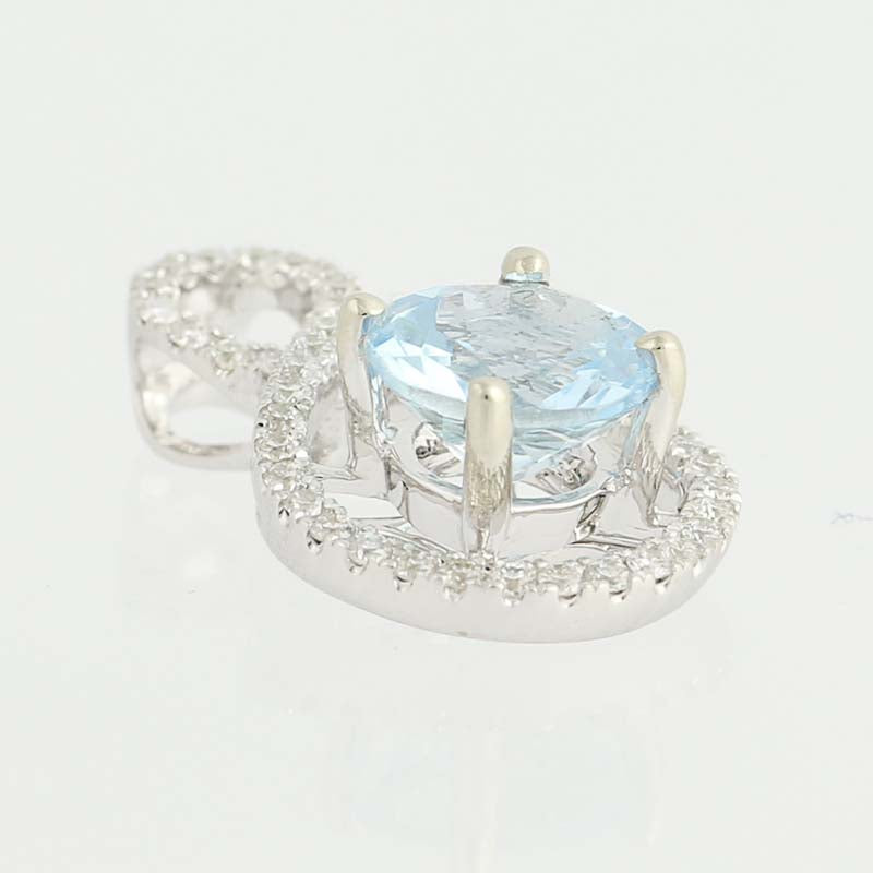 Cordova Aquamarine & Diamond Pendant 1.19ctw