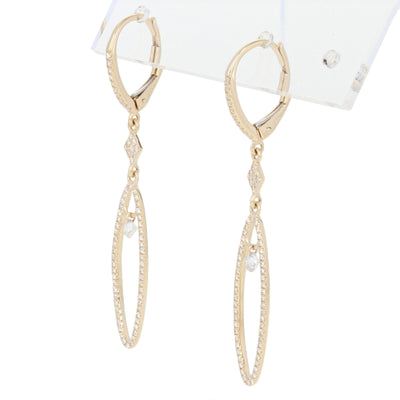 Diamond Dangle Earrings .51ctw