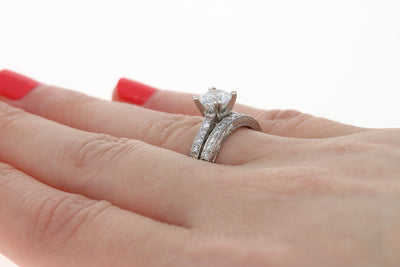 Jabel Semi-Mount Engagement Ring & Wedding Band .32ctw