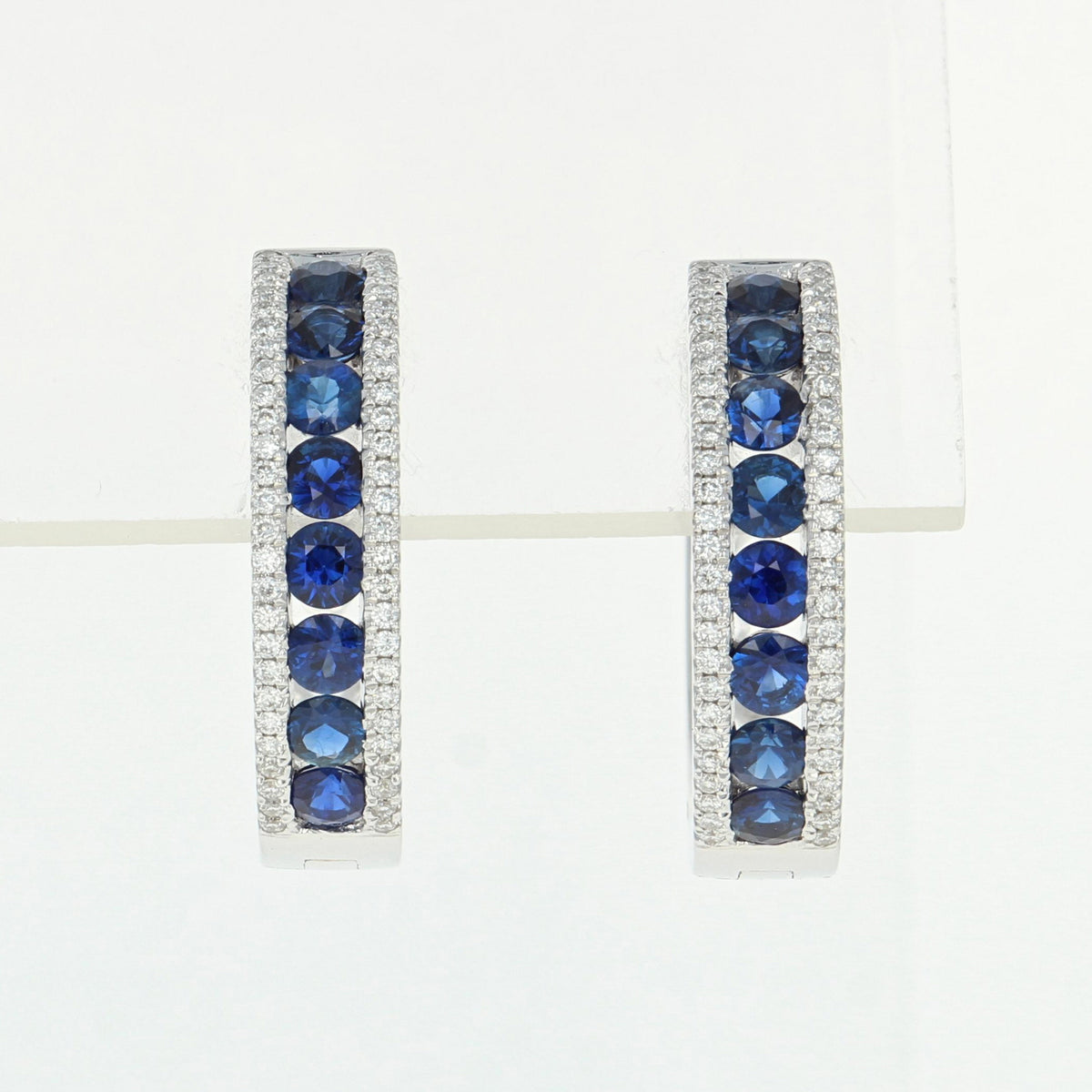 Sapphire & Diamond Hoop Earrings 1.77ctw
