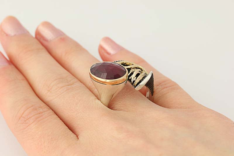 Bora Ring Sterling Silver Ruby Ring