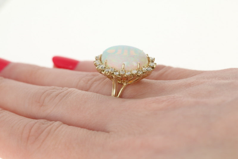 8.10ct Opal & Diamond Cocktail Ring