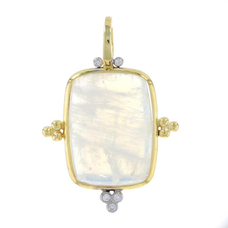 19.53ct Moonstone & Diamond Pendant Yellow Gold