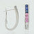 3.75ctw Multi-Colored Sapphire Earrings - 14k White Gold J-Hoops Pierced
