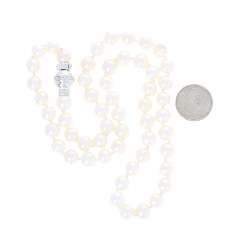 Cultured Freshwater Pearl & Diamond Necklace