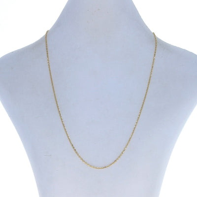 Diamond Cut Cable Chain Necklace Yellow Gold