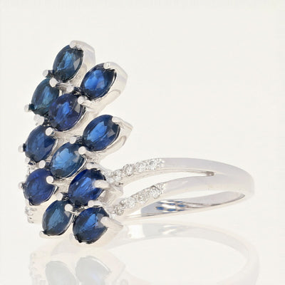 2.75ctw Sapphire & Diamond Bypass Ring