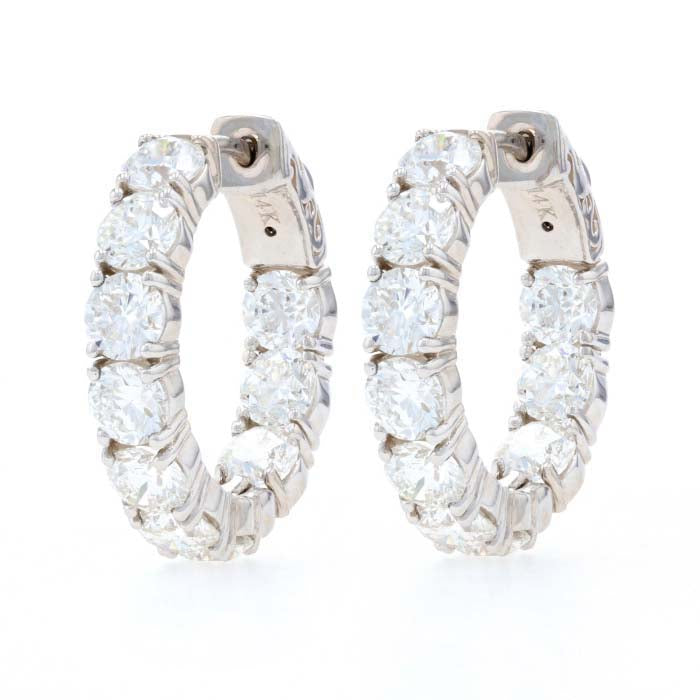 6.01ctw Diamond Earrings White Gold