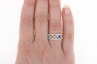 Multi-Color Sapphire & Diamond Ring