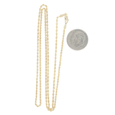 Rope Chain Necklace Yellow Gold