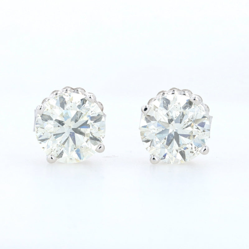 6.03ctw Diamond Earrings White Gold