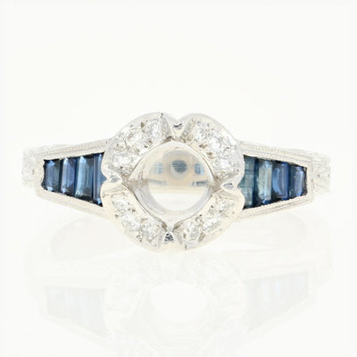 Ziva Semi-Mount Sapphire & Diamond Ring