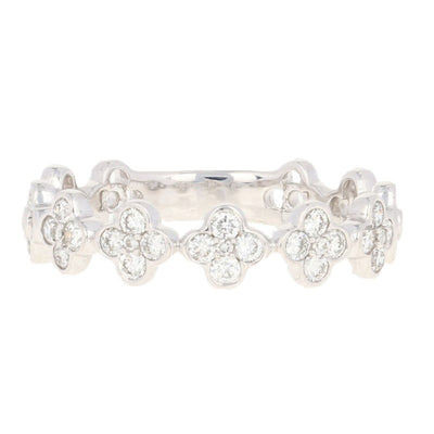 Floral Diamond Band Ring .34ctw