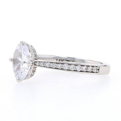 .20ctw Cubic Zirconia and Diamond Ring White Gold