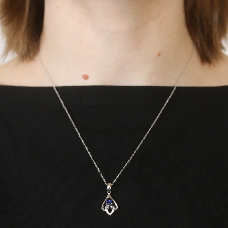 .53ct Sapphire & Diamond Necklace White Gold