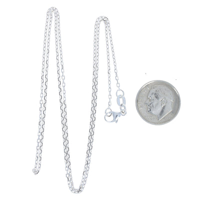 Diamond Cut Cable Chain Necklace White Gold