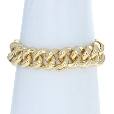 Graduated Curb Link Bracelet Yellow Gold