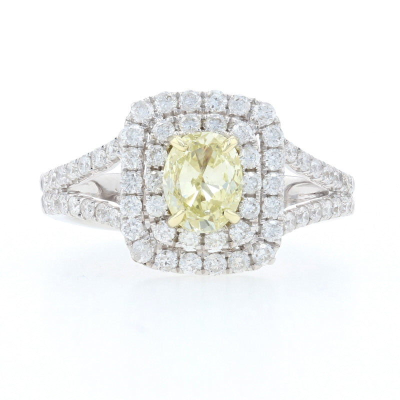 .84ct Fancy Yellow Diamond Ring White Gold