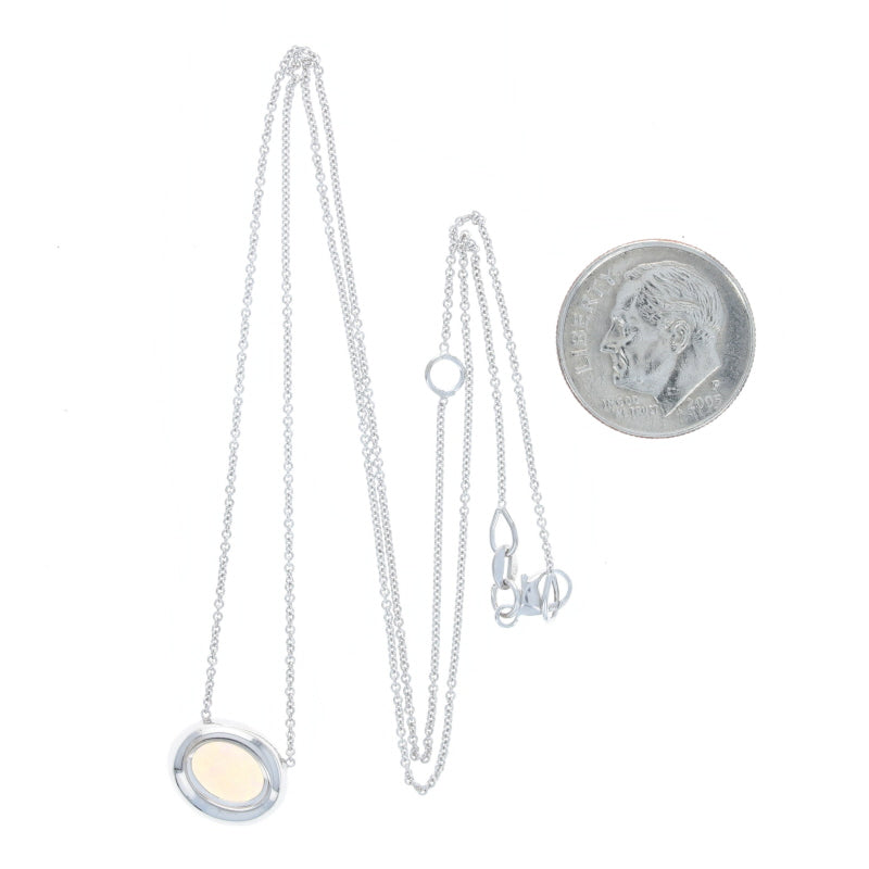 .60ct Opal & Diamond Necklace White Gold