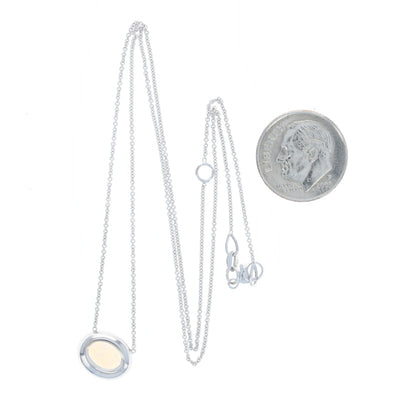 .60ct Opal & Diamond Necklace White Gold