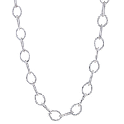 Jorge Revilla Fancy Link Chain Necklace Sterling Silver