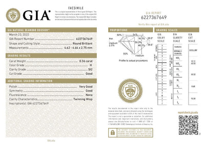 .36ct Loose Diamond Round Brilliant GIA