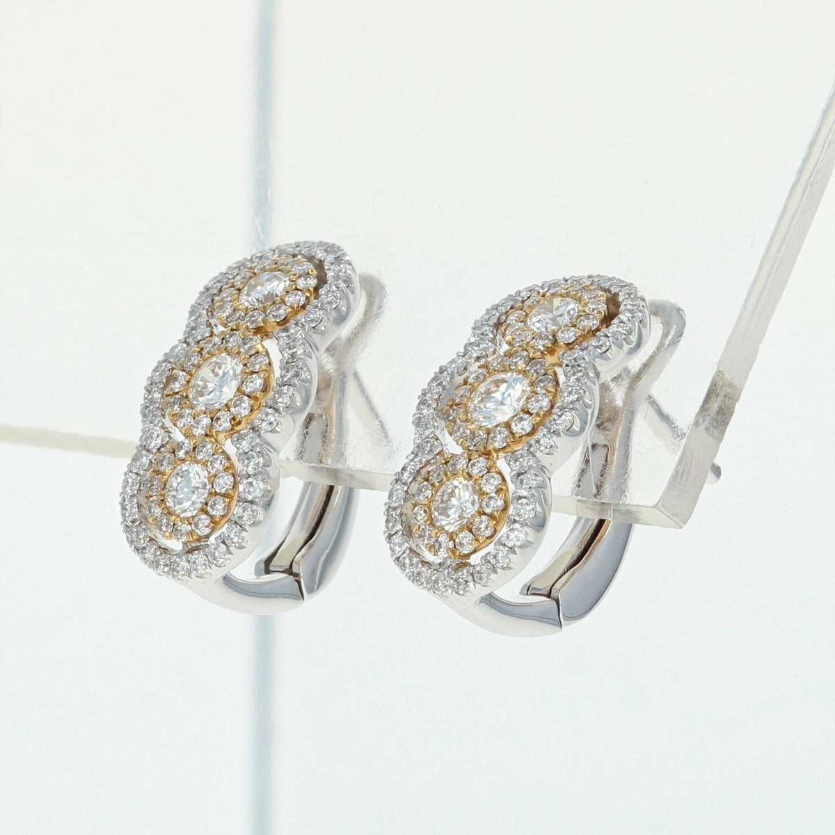 Diamond J-Hoop Earrings  .76ctw
