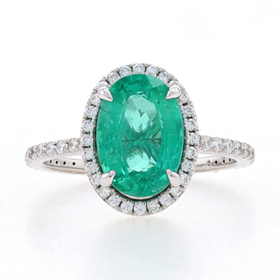 2.24ct Emerald & Diamond Ring White Gold