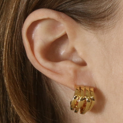 Half-Hoop Earrings Yellow Gold