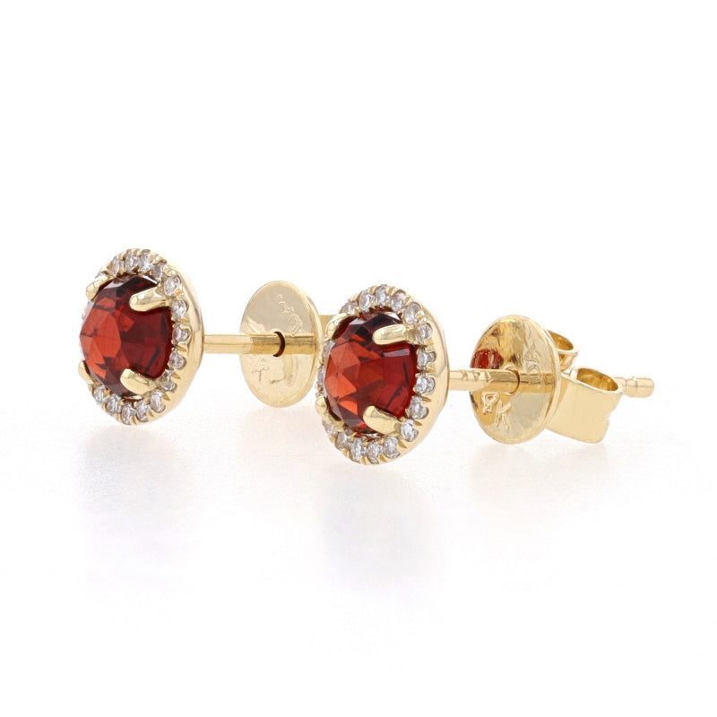 .40ctw Garnet & Diamond Earrings Yellow Gold