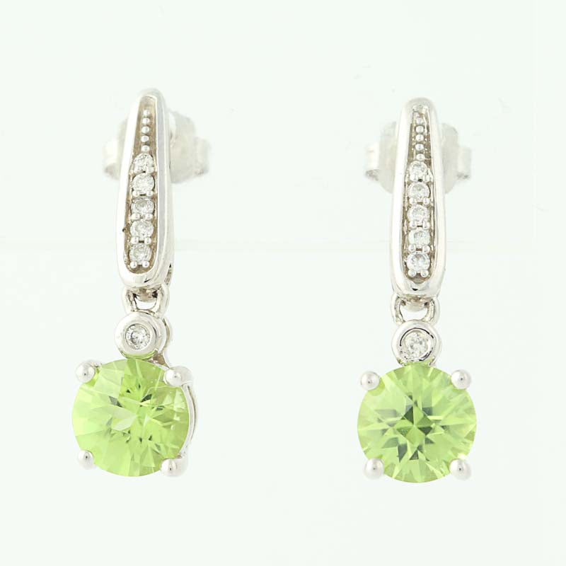 Peridot & Diamond Drop Earrings 2.28ctw