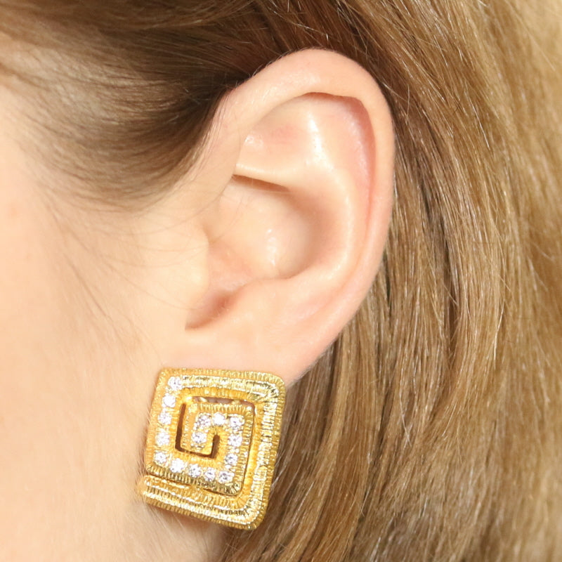 Mapamenos Natepas .75ctw Diamond Earrings Yellow Gold