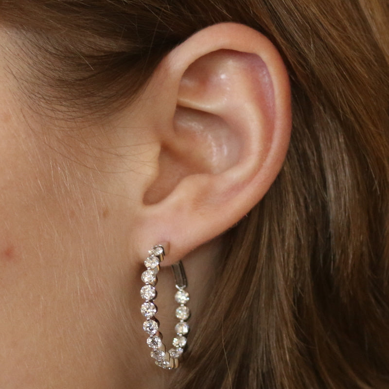 4.02ctw Diamond Earrings White Gold