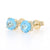 1.89ctw Blue Topaz Earrings Yellow Gold