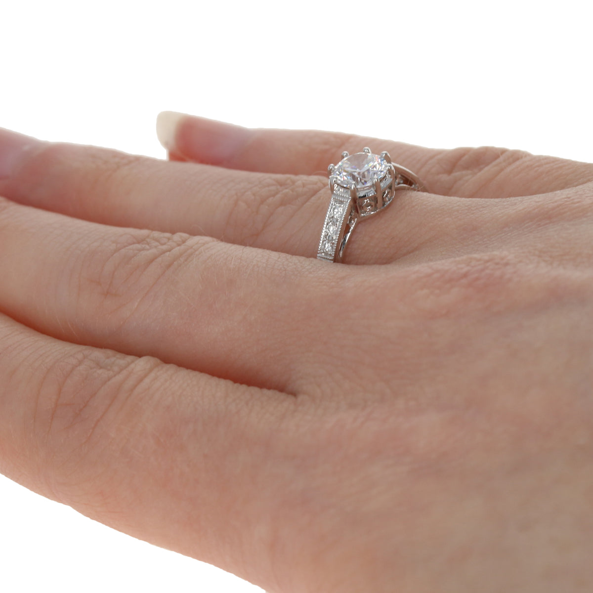 Semi-Mount Engagement Ring White Gold