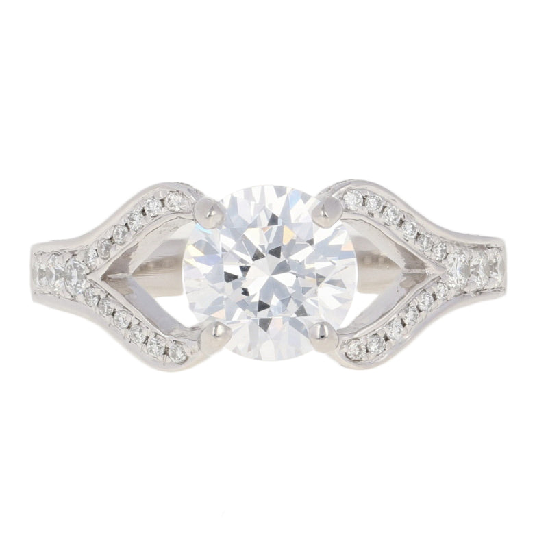 Semi-Mount Platinum Engagement Ring .38ctw