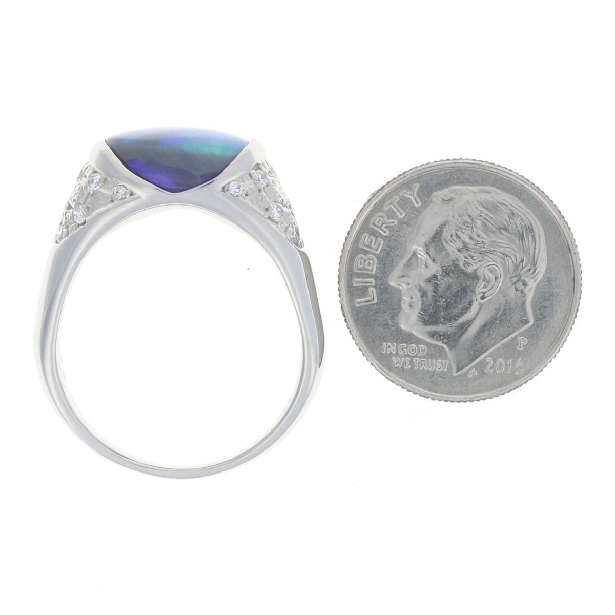 2.89ct Black Opal & Diamond Ring Platinum
