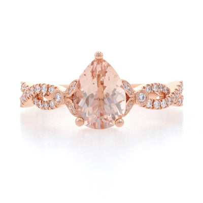 1.90ct Morganite & Diamond Ring Rose Gold