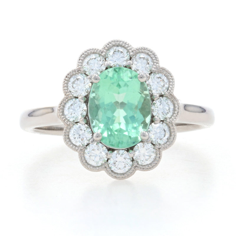 1.38ct Tourmaline & Diamond Ring White Gold