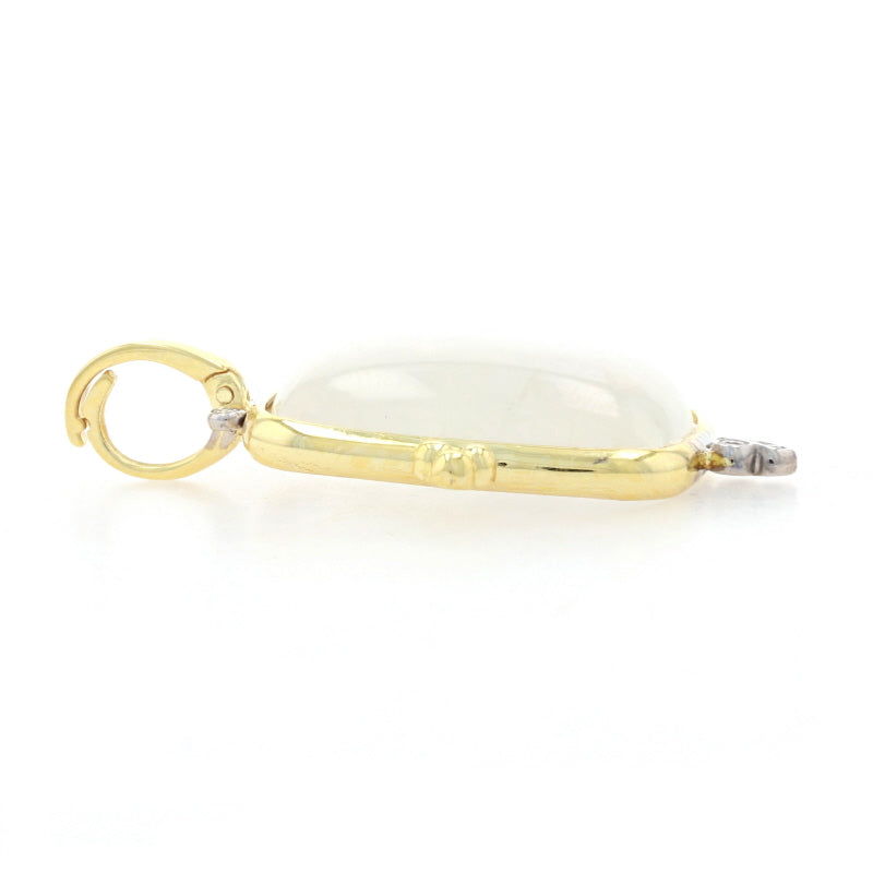 19.53ct Moonstone & Diamond Pendant Yellow Gold