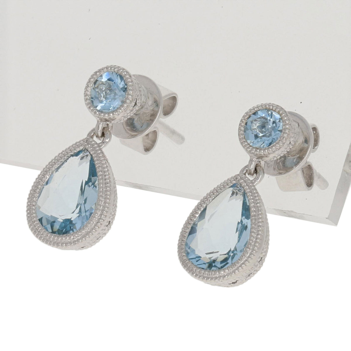 1.44ctw Aquamarine Earrings White Gold